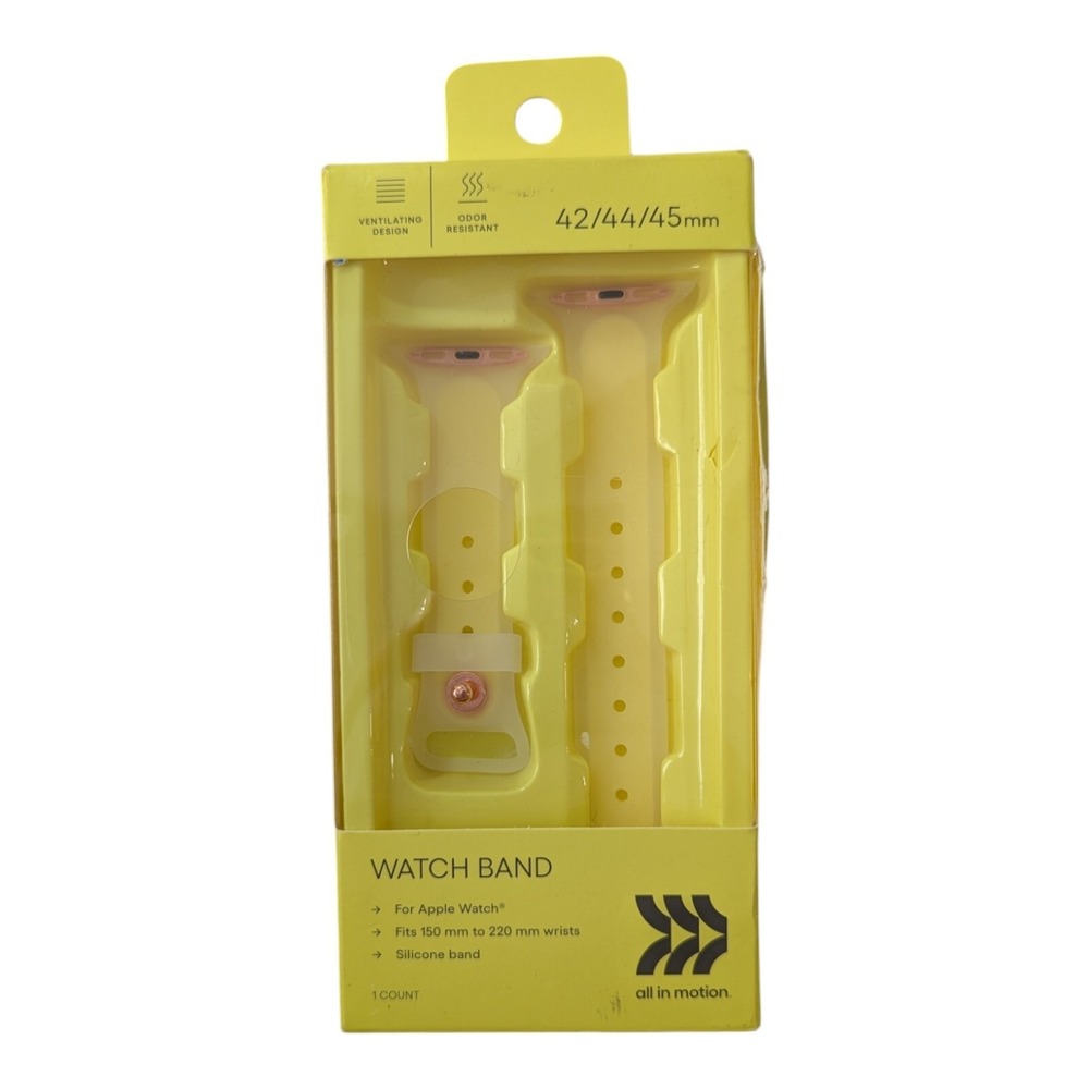 F6. All In Motion Apple Watch Silicone Band -‎ Independent Yellow 42/44/45 MM
